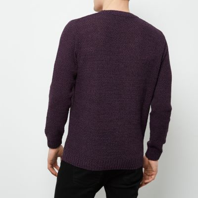 Purple textured knit jumper